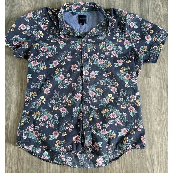 Steel & Jelly British Design Men’s Size Medium Floral Button Down Shirt Collar - Picture 1 of 7